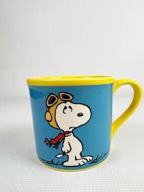 Peanuts Mug Snoopy Woodstock Vandor Curse These Early Morning Hours Blue Yellow